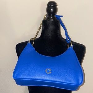 C Wonder royal blue purse with chain strap new